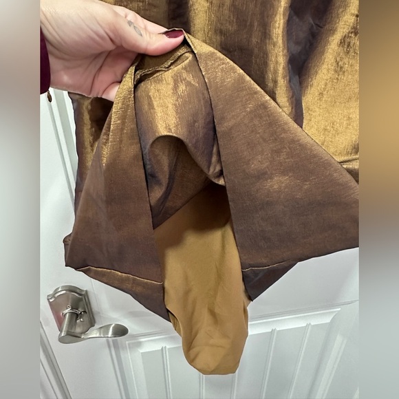 Badgley Mischka | Bronze Metallic Dress | Size 10 NWT - Picture 9 of 10